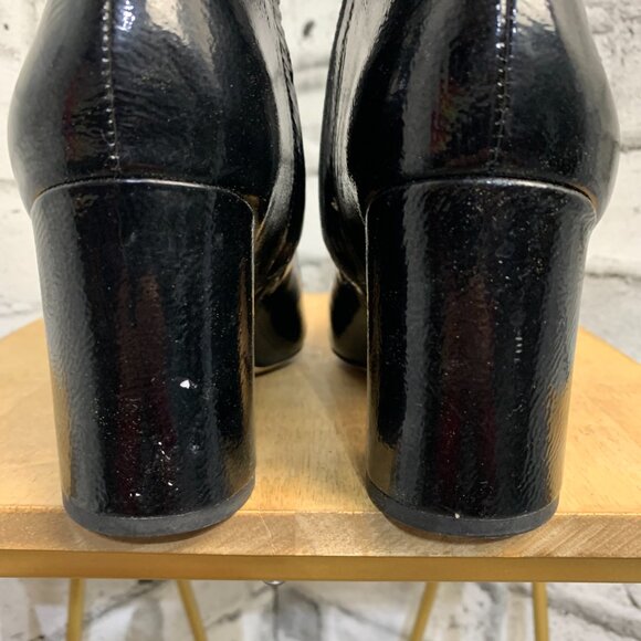 Sam Edelman Hilty 2 Boot 7.5 Black Patent Leather Pointed Toe Block Heel Booties - Picture 8 of 16